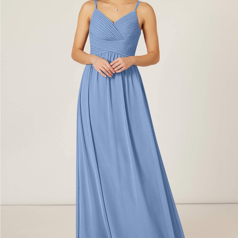 Azazie “Blake” Steelblue bridesmaid dress, size A4
